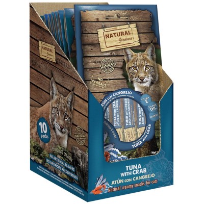 Snack Crema Gatos Natural Greatness Atún con Cangrejo
