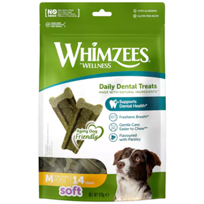 Whimzees Soft Snack Dental M Perros 14 unidades