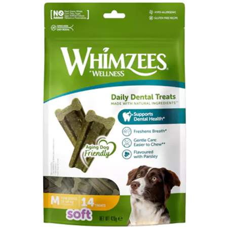 Whimzees Soft Snack Dental M Perros 14 unidades