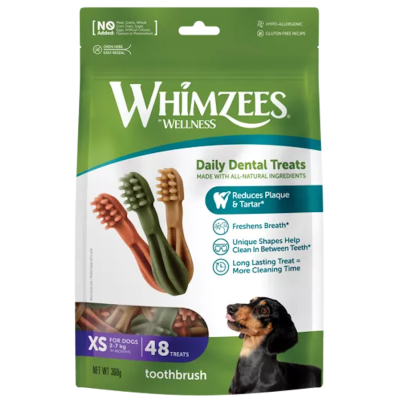 Whimzees Toothbrush XS Snack Dental Perros 48 unidades