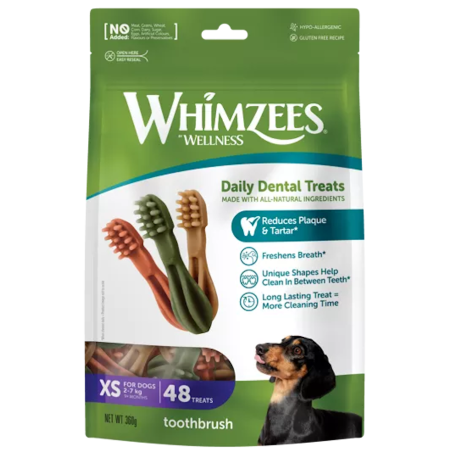 Whimzees Toothbrush XS Snack Dental Perros 48 unidades
