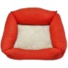 Cama para Perros y Gatos Naranja con Cojín Borreguito Siesta