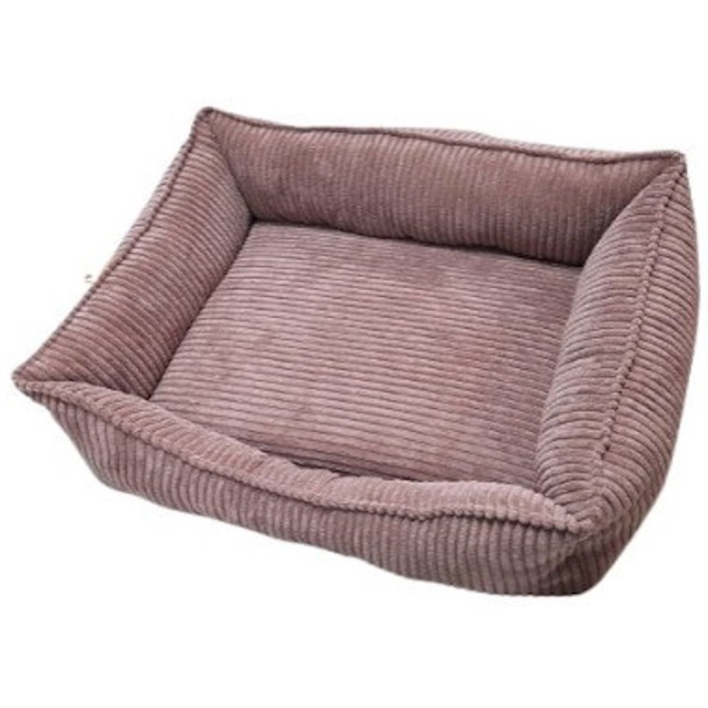 Cama Perros y Gatos Pana Rosa Palo Siesta