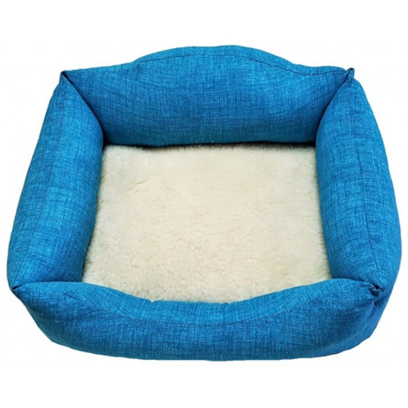 Cama de Perro y Gato Turquesa Cojín Borreguito Siesta
