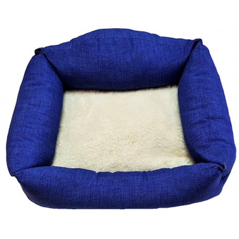 Cama Perros y Gatos Azul Cojín Borreguito Siesta