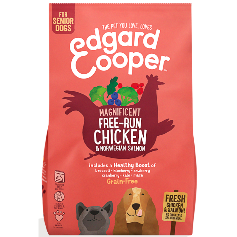 Edgard & Cooper Perro Senior Pollo Corral y Salmon Noruego